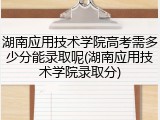 湖南应用技术学院高考需多少分能录取呢(湖南应用技术学院录取分)
