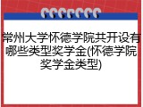 常州大学怀德学院共开设有哪些类型奖学金(怀德学院奖学金类型)