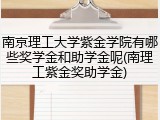 南京理工大学紫金学院有哪些奖学金和助学金呢(南理工紫金奖助学金)