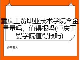 重庆工贸职业技术学院含金量量吗，值得报吗(重庆工贸学院值得报吗)