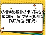郑州铁路职业技术学院含金量量吗，值得报吗(郑州铁路职院值得报吗)