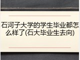 石河子大学的学生毕业都怎么样了(石大毕业生去向)