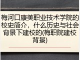 梅河口康美职业技术学院的校史简介，什么历史与社会背景下建校的(梅职院建校背景)