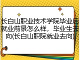 长白山职业技术学院毕业后就业前景怎么样，毕业生去向(长白山职院就业去向)