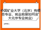 中国矿业大学（北京）有哪些专业，就业前景如何(矿大北京专业就业)