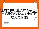 江西软件职业技术大学是一本吗录取分数线多少(江西软大录取线)