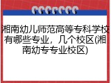 湘南幼儿师范高等专科学校有哪些专业，几个校区(湘南幼专专业校区)