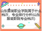 山东服装职业学院属于什么档次，专业排行分析(山东服装职院专业档次)