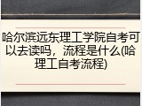 哈尔滨远东理工学院自考可以去读吗，流程是什么(哈理工自考流程)