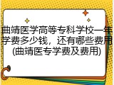 曲靖医学高等专科学校一年学费多少钱，还有哪些费用(曲靖医专学费及费用)
