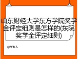 山东财经大学东方学院奖学金评定细则是怎样的(东院奖学金评定细则)