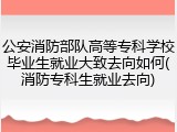 公安消防部队高等专科学校毕业生就业大致去向如何(消防专科生就业去向)