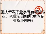 重庆传媒职业学院有哪些专业，就业前景如何(重传专业就业前景)