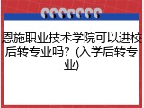 恩施职业技术学院可以进校后转专业吗？(入学后转专业)