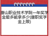 唐山职业技术学院一年奖学金最多能拿多少(唐职奖学金上限)