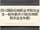 四川国际标榜职业学院毕业生一般年薪多少钱(标榜职院毕业生年薪)