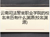 云南司法警官职业学院的校名来历有什么渊源(校名渊源)
