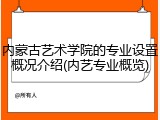 内蒙古艺术学院的专业设置概况介绍(内艺专业概览)