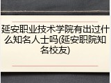 延安职业技术学院有出过什么知名人士吗(延安职院知名校友)