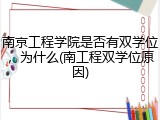 南京工程学院是否有双学位，为什么(南工程双学位原因)