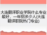 大连翻译职业学院什么专业最好，一年招多少人(大连翻译职院热门专业)