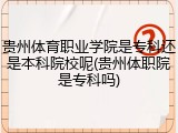 贵州体育职业学院是专科还是本科院校呢(贵州体职院是专科吗)