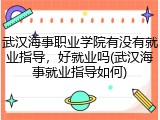 武汉海事职业学院有没有就业指导，好就业吗(武汉海事就业指导如何)