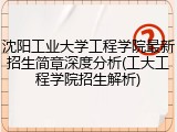 沈阳工业大学工程学院最新招生简章深度分析(工大工程学院招生解析)
