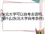 东北大学可以自考去读吗，为什么(东北大学自考条件)