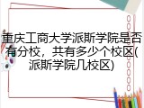 重庆工商大学派斯学院是否有分校，共有多少个校区(派斯学院几校区)