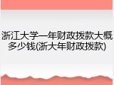 浙江大学一年财政拨款大概多少钱(浙大年财政拨款)