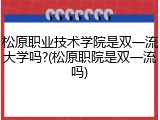 松原职业技术学院是双一流大学吗?(松原职院是双一流吗)