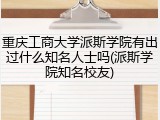 重庆工商大学派斯学院有出过什么知名人士吗(派斯学院知名校友)
