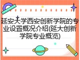 延安大学西安创新学院的专业设置概况介绍(延大创新学院专业概览)