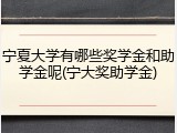 宁夏大学有哪些奖学金和助学金呢(宁大奖助学金)