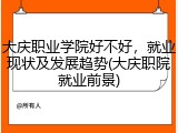 大庆职业学院好不好，就业现状及发展趋势(大庆职院就业前景)