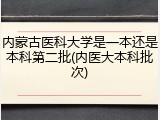 内蒙古医科大学是一本还是本科第二批(内医大本科批次)