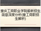 重庆工商职业学院最新招生简章深度分析(重工商职招生解析)
