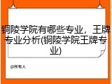 铜陵学院有哪些专业，王牌专业分析(铜陵学院王牌专业)