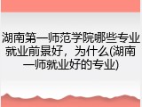 湖南第一师范学院哪些专业就业前景好，为什么(湖南一师就业好的专业)
