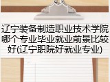 辽宁装备制造职业技术学院哪个专业毕业就业前景比较好(辽宁职院好就业专业)
