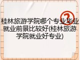 桂林旅游学院哪个专业毕业就业前景比较好(桂林旅游学院就业好专业)