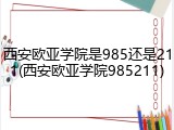 西安欧亚学院是985还是211(西安欧亚学院985211)