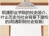 昭通职业学院的校史简介，什么历史与社会背景下建校的(昭通职院校史背景)