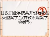 甘孜职业学院共开设有哪些类型奖学金(甘孜职院奖学金类型)