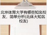 北京体育大学有哪些知名校友，简单分析(北体大知名校友)