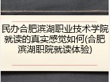 民办合肥滨湖职业技术学院就读的真实感觉如何(合肥滨湖职院就读体验)