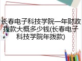 长春电子科技学院一年财政拨款大概多少钱(长春电子科技学院年拨款)