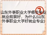山东外事职业大学哪些专业就业前景好，为什么(山东外事职业大学好就业专业)