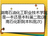 湖南石油化工职业技术学院是一本还是本科第二批(湖南石化职院本科批次)